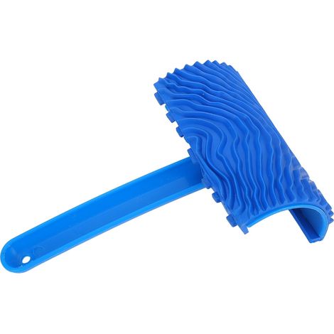 Rouleau à peinture avec manche imitation bois d'hévéa bleu - Outil de décoration murale à faire soi-même (1/5)