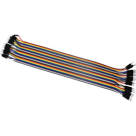 Câble DuPont coloré 40 broches, 30 cm de long, mâle-mâle, 2,54 mm, adaptateur pour plaque d'essai, M6
