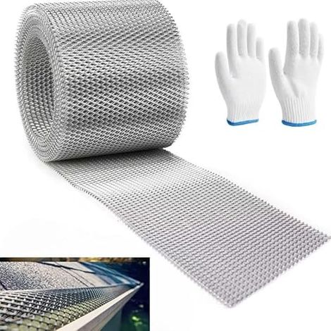 12.7CMX600CM Heavy Duty Aluminum Mesh Gutter Guard for Gutter Leaf Cutting 5" x 236" (1/5)