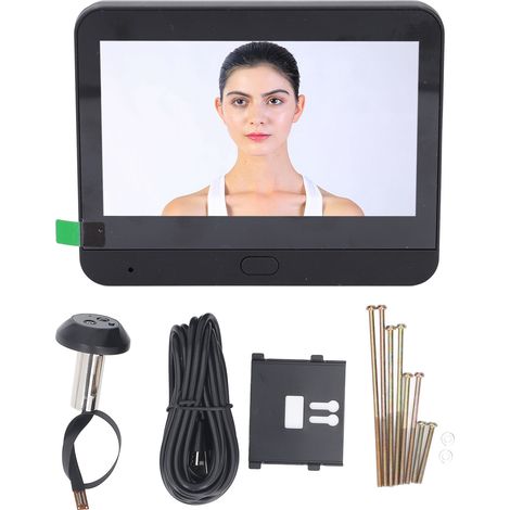 Ensemble de sonnette vidéo intelligente, wi-fi 1080P, interphone bidirectionnel, écran couleur 4,3 pouces, grand Angle 120 °, Vision nocturne, visionneuse de judas numérique PIR (1/5)