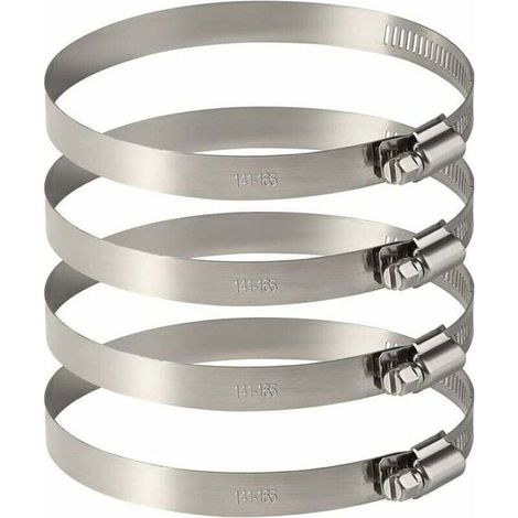 4Pcs 150 mm Collier de Serrage Tuyau Ajustable en Acier Inoxydable Pour Fixer Souples Durites (141mm-165mm) (1/4)