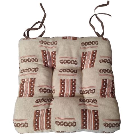 Cuscino coprisedia imbottito GINEVRA con lacci Fantasia 2 pezzi