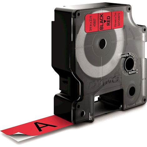Dymo D1 ruban noir sur rouge 19 mm x 7 m