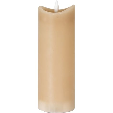 Luxe Collection Natural Glow 2.75x8 Melted LED Candle - Plastic - L7 x W7 x H20 cm - Taupe