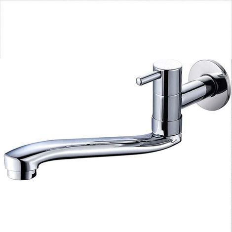 Robinet d'évier d'eau froide mural, robinet à levier unique en laiton pour évier de cuisine extérieur jardin, laiton, 30 cm- (1/4)