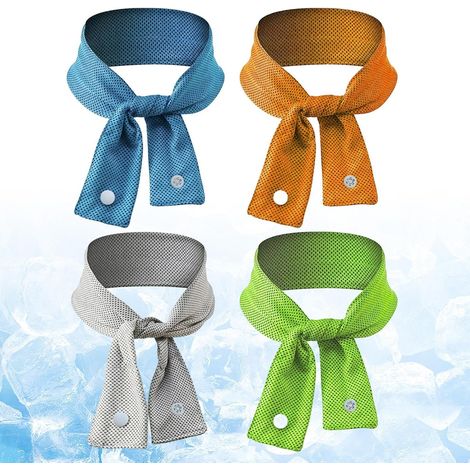 (4 Pièces)Écharpe Rafraîchissante Le Cou,Cache-cou rafraîchissant enveloppant Pour femmes hommes randonnée camping jogging cyclisme pêche sports (1/5)