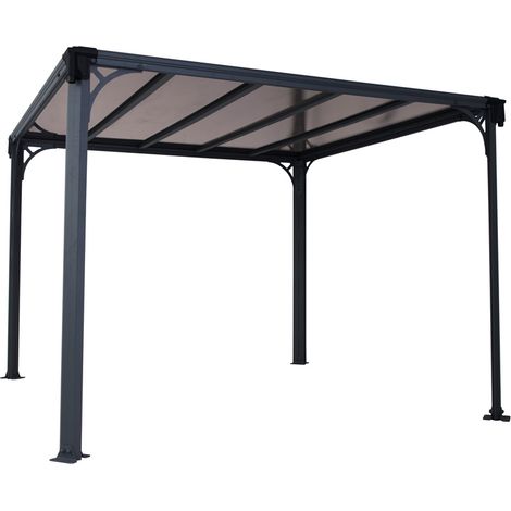Palram - Canopia Aluminium Pavillon Milano 3000 Anthrazit 308x308x225 cm (1/9)