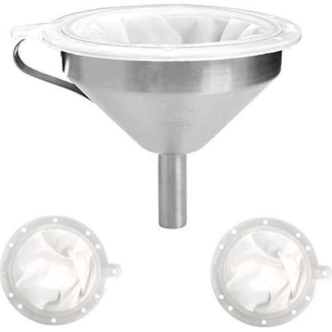 Imbuto da cucina in acciaio inossidabile da 5 pollici con filtro a 200 maglie e filtro a 400 maglie per trasferire liquidi, oli, succhi, caffè, vino e preparare marmellate (1/4)