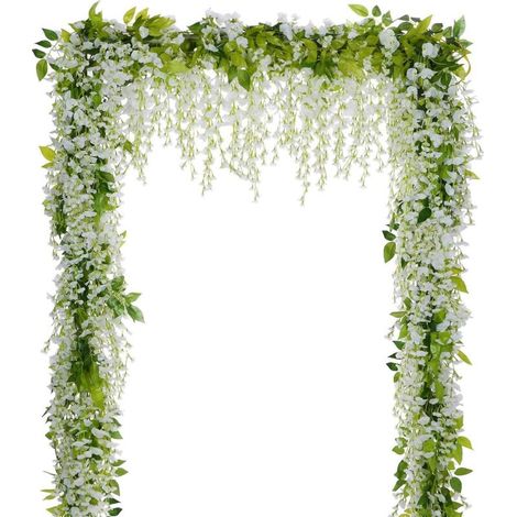 Guirlande de glycine blanche artificielle, fleur artificielle