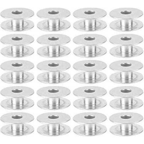 100 pcs Sewing Machine Bobbins, Universal Aluminum Thread Spool Empty Bobbin for Flatbed Sewing Machines Industrial Sewing Machines Accessories (1/5)