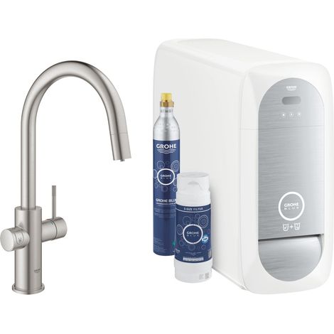 Juego básico monomando de fregadero Grohe Blue Home, 219 mm de