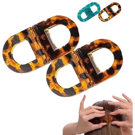 Set di 2 fermagli per capelli magnetici, fermagli per capelli magnetici antiscivolo, fermaglio per capelli magnetico, antiscivolo, design 2 in 1 senza cuciture per donna, accessorio per acconciature ( (1/5)