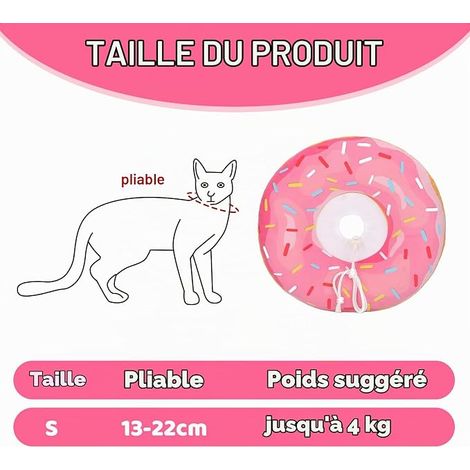 Collerette Chat Coton Respirant Jouet Chatt Colerette Chat Anti Lechage Collier Récupération Souple Anti-Grattage Anti-Léchage Chiens Chats