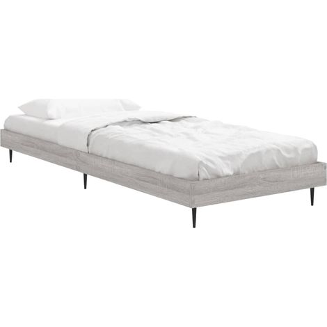 Bed Frame without Mattress Grey Sonoma 75x190 cm Small Single Engineered Wood vidaXL (1/4)