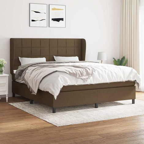 vidaXL Sommier à lattes de lit avec matelas Marron foncé 180x200 cm (1/5)