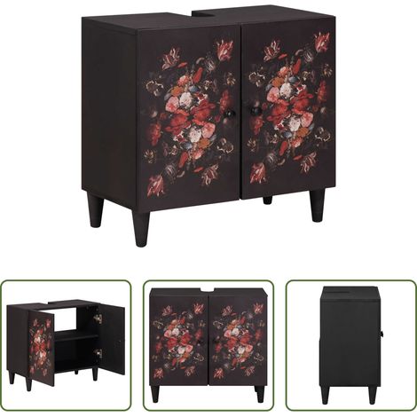Meuble de salle de bain - Armoire d'évier avec stockage Multicolore 62 x 33 x 58 cm (1/5)