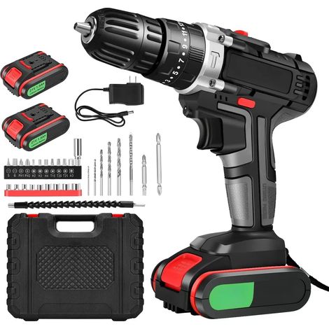 Kit de tournevis sans fil 48 V, perceuse-visseuse sans fil avec 2 batteries, kit de perceuse sans fil pour visser et percer (1/5)