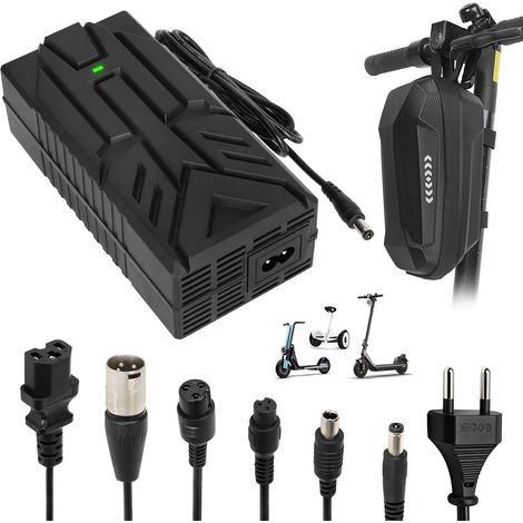 54,6V 2A Chargeur Trotinette Electrique,48V Chargeur Universel Batterie Lithium avec 6 Connecteurs,Charge Rapide Hoverboard, Bici Equilibrata, Drifting Board, E-Bike+2L Sac Rangement Etanche (1/5)