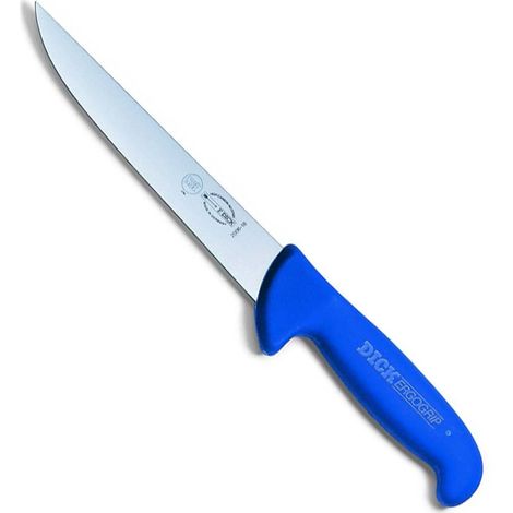 Fleischermesser zum Stechen, gerade, 21 cm, blau, ErgoGrip
