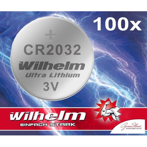 100 Piles Bouton Pile CR 2032 Batterie au Lithium Haute Performance CR2032 (1/5)