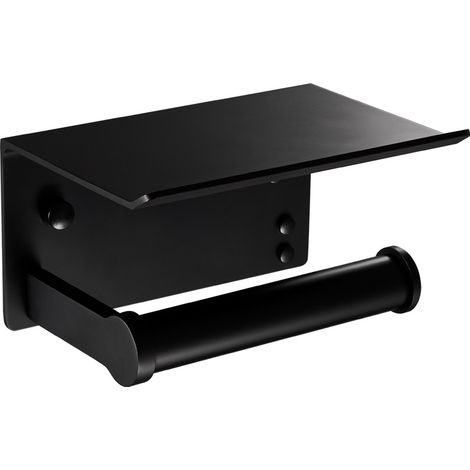 Soporte de pared para papel higiénico sin taladrar, ideal para el baño. Incluye cajón para rollos de papel higiénico y estante para cajones. (1/4)