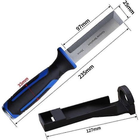 Ciseau à angle droit pour le travail du bois, à noyau percussif multifonctionnel, manche en acier au chrome-vanadium, pour le rainurage et la découpe. (1/5)