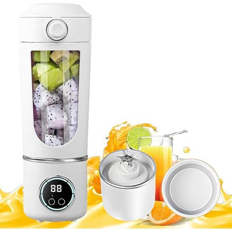 Mini frullatore portatile con 12 lame e coperchio extra, 4 impostazioni di velocità, frullatore personale per viaggi, palestra, casa, campeggio, 700 ml