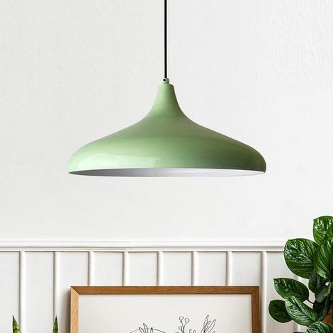 Champion Industrielle Pendelleuchte aus Minzgrün handbemaltem Metall – Vintage Kronleuchter E27 Ø35 cm für Wohnzimmer, Schlafzimmer oder Esszimmer (1/2)