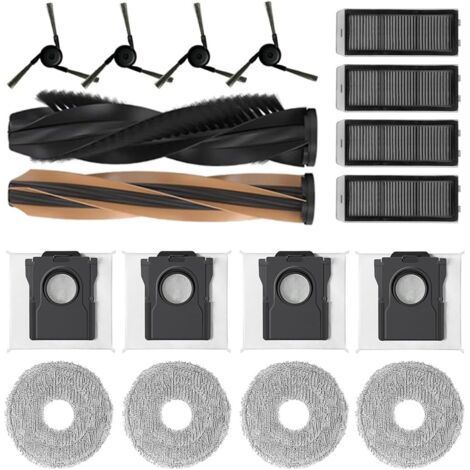 Set of 17 Accessories for dreame X50 Ultra Complete/X50 Ultra/L50 Pro Ultra/X50 Master, 1 Main Brush, 4 Filters, 4 Pads, 4 Side Brushes, 4 Dust Bags, Replacement Parts (1/4)