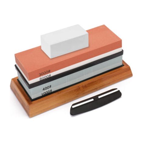 RHG 400/1000 3000/8000 Grit Premium Whetstone Cut Shaiping Stone Set Set Shargenon Slip Base Cutter Assemblage (1/4)