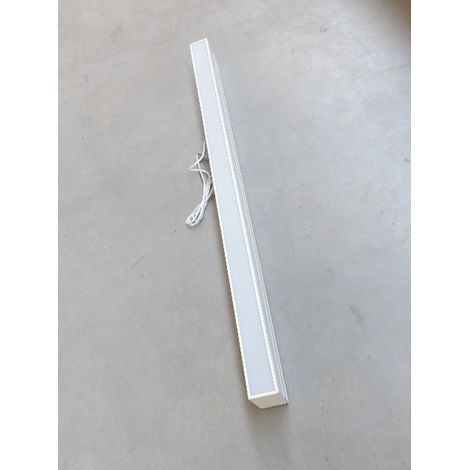 Luminaire suspendu LED 36W 3000K 1970lm reglette blanche carrée 1200x115x63mm diffuseur opale alim 230V IP40 (1/2)