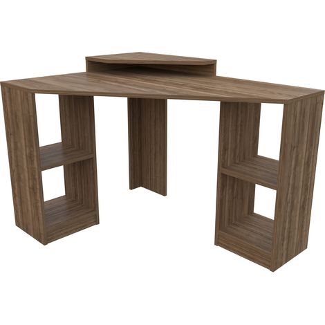 Bureau d'angle Flot 120 cm - Etagères ouvertes - Stand d'écran (1/4)