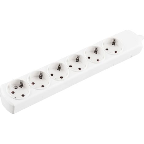 Base múltiple enchufes blanca onlex t/t sin cable 6 tomas (1/2)