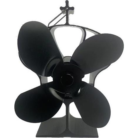 Ventilateur à poêle alimenté par la chaleur, avec 4 lames pour cheminée / poêle à bois.