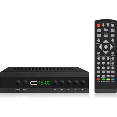 Décodeur TV - DVB-T2 DVB-C - H.265 MPEG-4 MPEG-2 - Récepteur Télévision Numérique Terrestre - 1 Pièce (1/5)