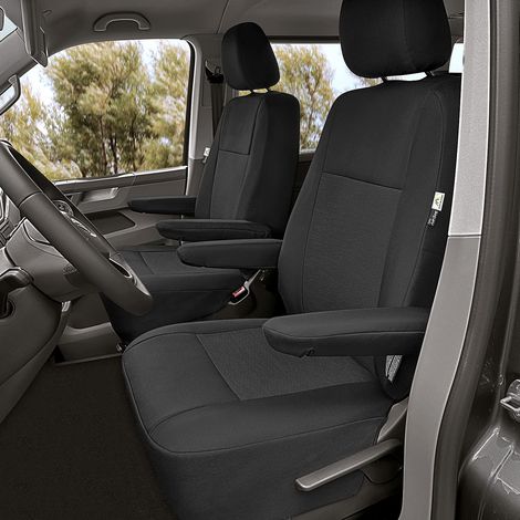 2 Housses de siège, Sur mesure, Polyester, Pour Volkswagen Transporter T5 T6, Avant (1/2)