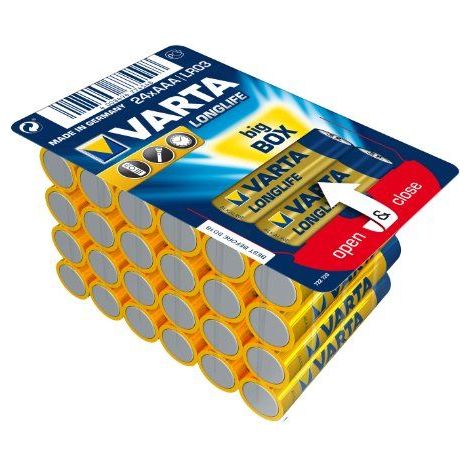Batería Alcalina Varta Longlife AAA Azul Pack 24 (1/3)