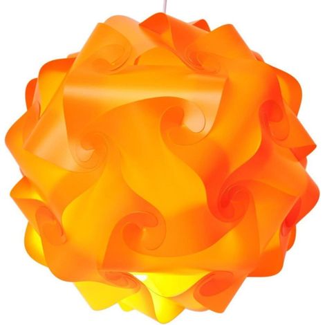 Abat-jour puzzle lumineux à assembler soi-même, décoration pour chambre d'enfant, couleur orange, taille M 10 pouces, kit de décoration DIY à monter (1/5)