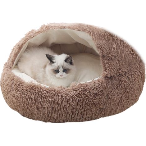 Niche Pour Animal De Compagnie - Forme Coquillage - Doublure Microfibre Flanelle - Chauffante Par Réflexion Thermique - Lavable En Machine - 1 Pièce (1/5)