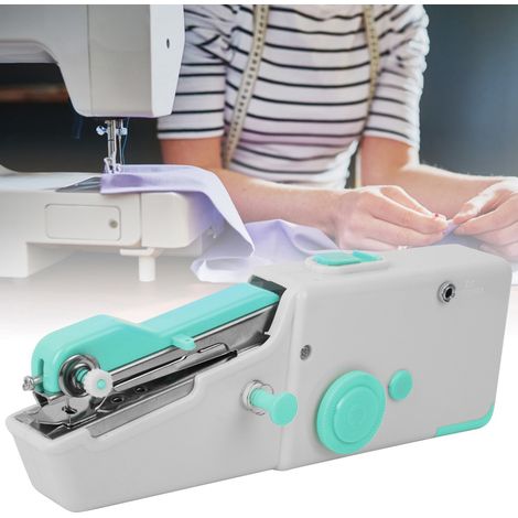 Machine à coudre manuelle portable miniature 2020, machine à coudre électrique sans fil pour usage domestique, réparation rapide, machine à coudre de poche pour le bricolage, bleue (1/5)