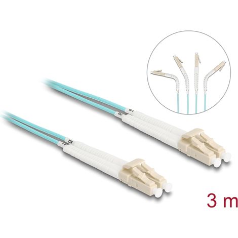Delock Cable de fibra Ã³ptica LC Duplex a LC Duplex multimodo OM3 en Ã¡ngulo 3 m