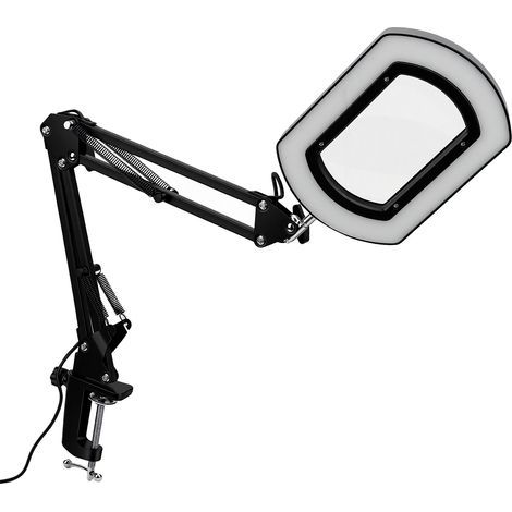 Loupe 15X avec lumière 5 températures de couleur bras rotatif à 360 degrés loupe éclairée alimentée par USB pour la lecture artisanat loisirs réparation (1/5)