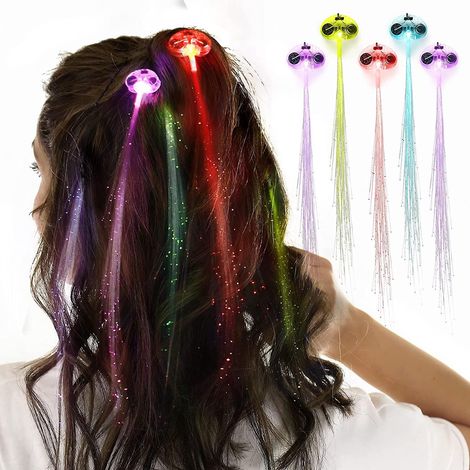 12pcs Pinces Cheveux Claires Par Led (35cm), Accessoires De Cheveux Clairs Par Led Avec Pinces, Pinces Cheveux De Barre De Danse Ensemble Cadeau (1/5)