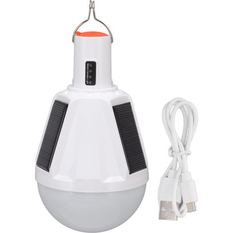 Ortviai Ampoule solaire sans fil rechargeable USB et solaire pour extérieur – V71, 24 LED, affichage batterie (1/5)