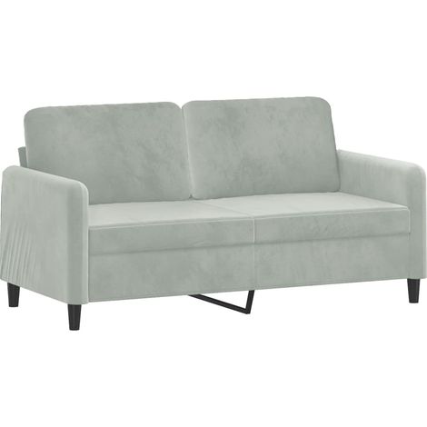 2-Sitzer Sofa Hellgrau 140 cm Samt
