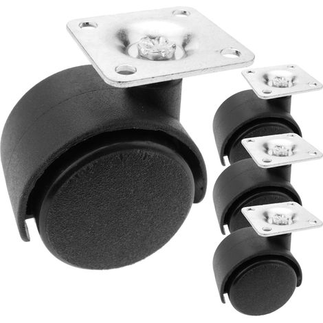 PrimeMatik - Roulettes pivotantes roue en nylon sans frein 40 mm 38x38 mm 4 pack (1/5)