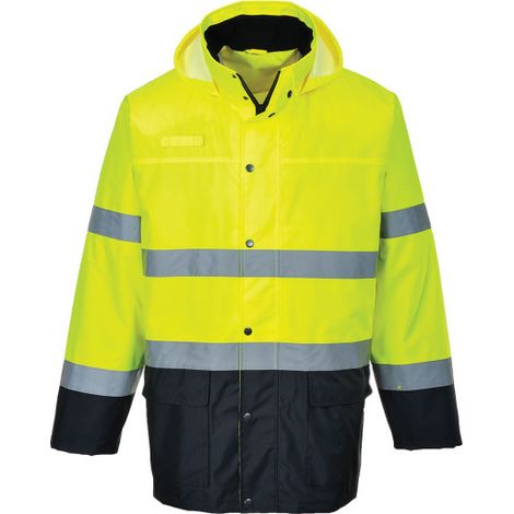 Chubasquero Traffic Lite con capucha desmontable color amarillo a contraste S166 XL Amarillo/Marino
