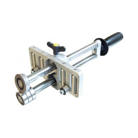 Jouanel – Plieuse à main simple colonne 4 rouleaux – Hauteur de relevé 5 à 50 mm – Galet incliné 10° pour pliage sans marquage – Corps alu usiné