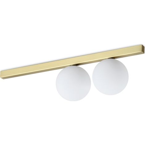 Plafoniera Contemporaneo Binomio Metallo Ottone 2 Luci G9 4W 3000K Ip20