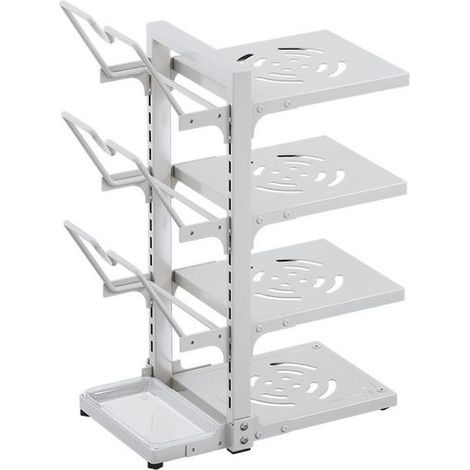 Étagère de cuisine, étagère multi-niveaux pour casseroles, boîte de rangement pour ustensiles de cuisine à 4 niveaux, blanc,3722.653cm (1/4)